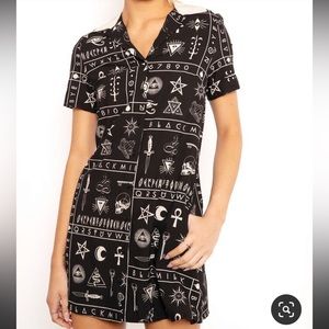 Blackmilk Ouija short sleeve shirt dress small